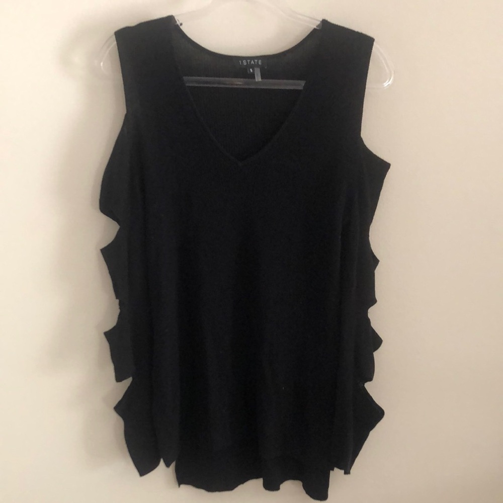 1. State Black Cut Out Sleeves Sweater Top